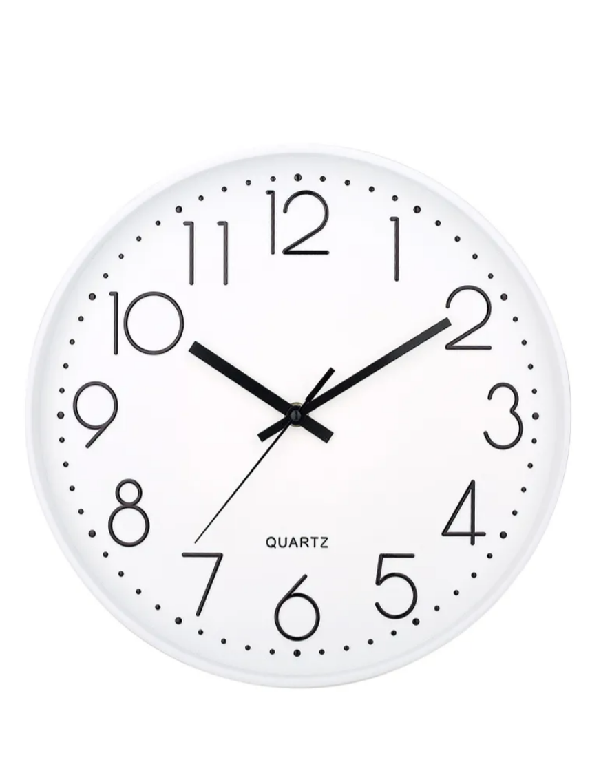 Foto 1 | Reloj De Pared Digital Moderno De 30 Cm Moderno Y Silencioso Color Blanco