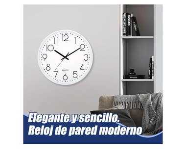 Foto 2 | Reloj De Pared Digital Moderno De 30 Cm Moderno Y Silencioso Color Blanco