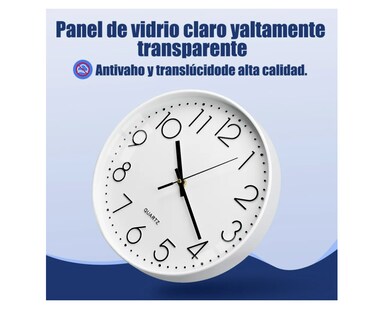 Foto 5 | Reloj De Pared Digital Moderno De 30 Cm Moderno Y Silencioso Color Blanco