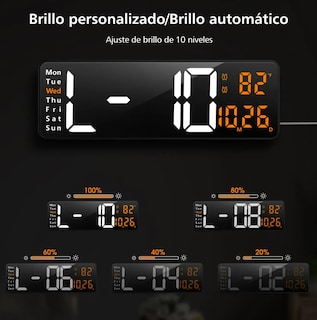 Foto 3 | Reloj De Pared Digital Led De 16 Pulgadas
