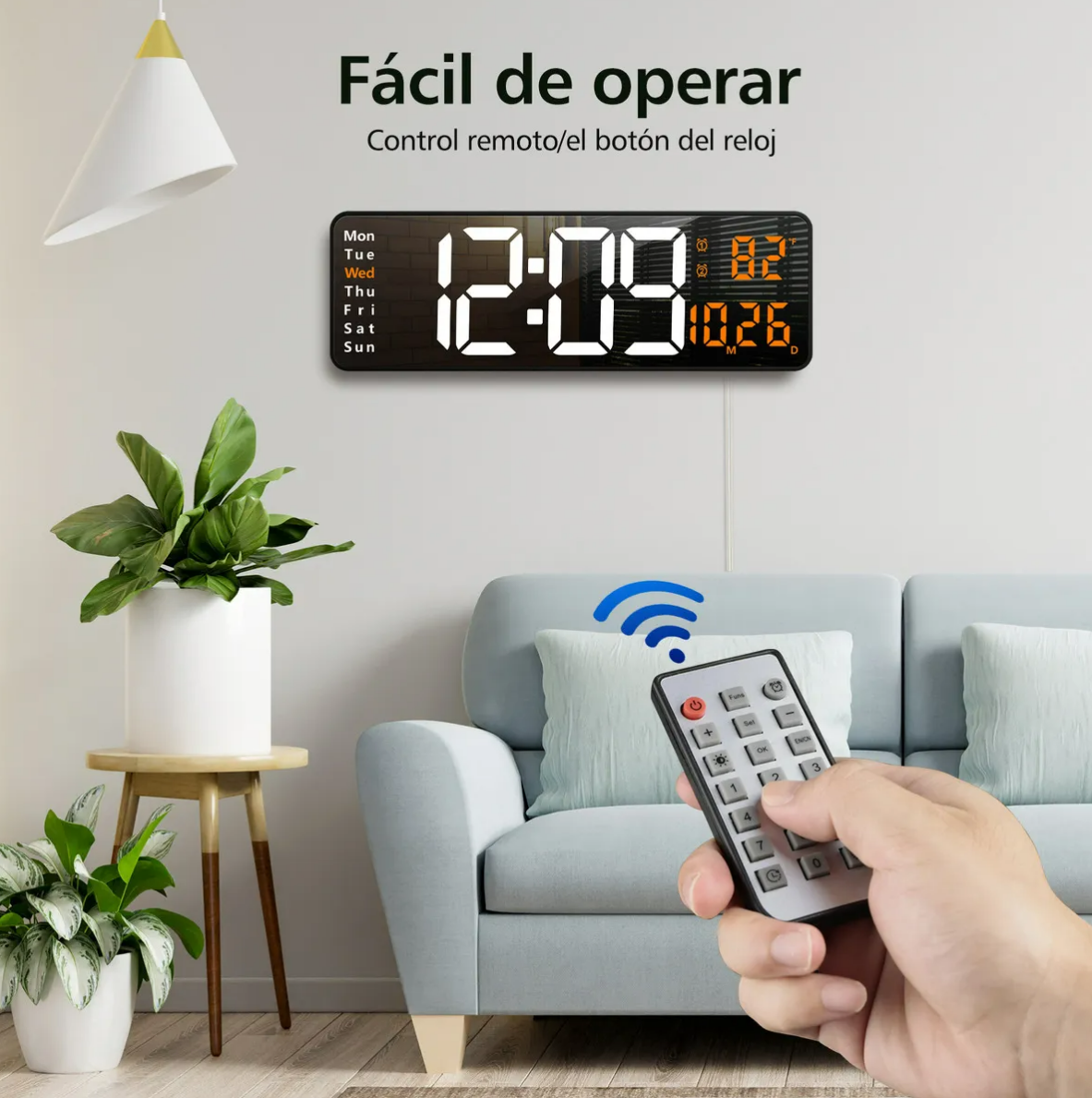 Foto 5 pulgar | Reloj De Pared Digital Led De 16 Pulgadas