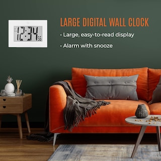 Foto 3 | Reloj De Pared Digital Marathon Pantalla Grande De 8 Pulgadas Blanco - Venta Internacional.