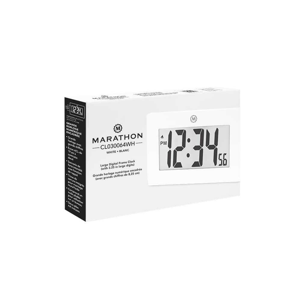 Foto 5 pulgar | Reloj De Pared Digital Marathon  Pantalla Grande De 8 Pulgadas  Blanco - Venta Internacional.