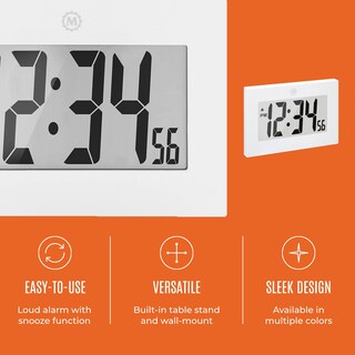 Foto 5 | Reloj De Pared Digital Marathon Pantalla Grande De 8 Pulgadas Blanco - Venta Internacional.