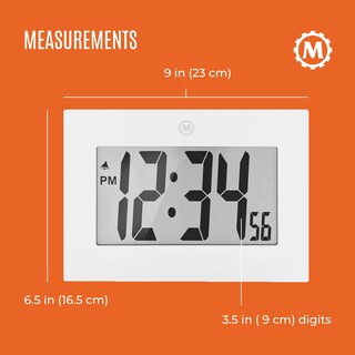 Foto 7 | Reloj De Pared Digital Marathon Pantalla Grande De 8 Pulgadas Blanco - Venta Internacional.