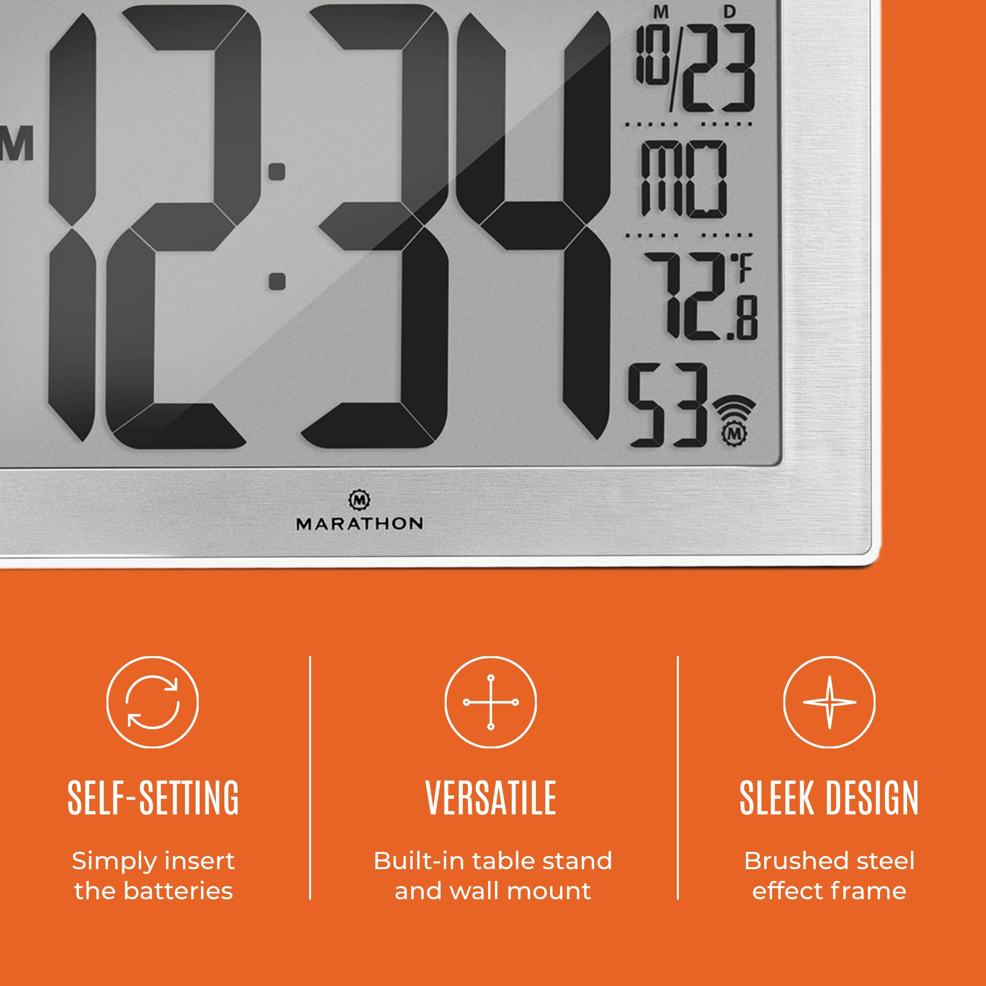 Foto 4 pulgar | Reloj De Pared Marathon Atomic White Con Soporte De 23 Cm Y 8 Zonas Horarias - Venta Internacional.