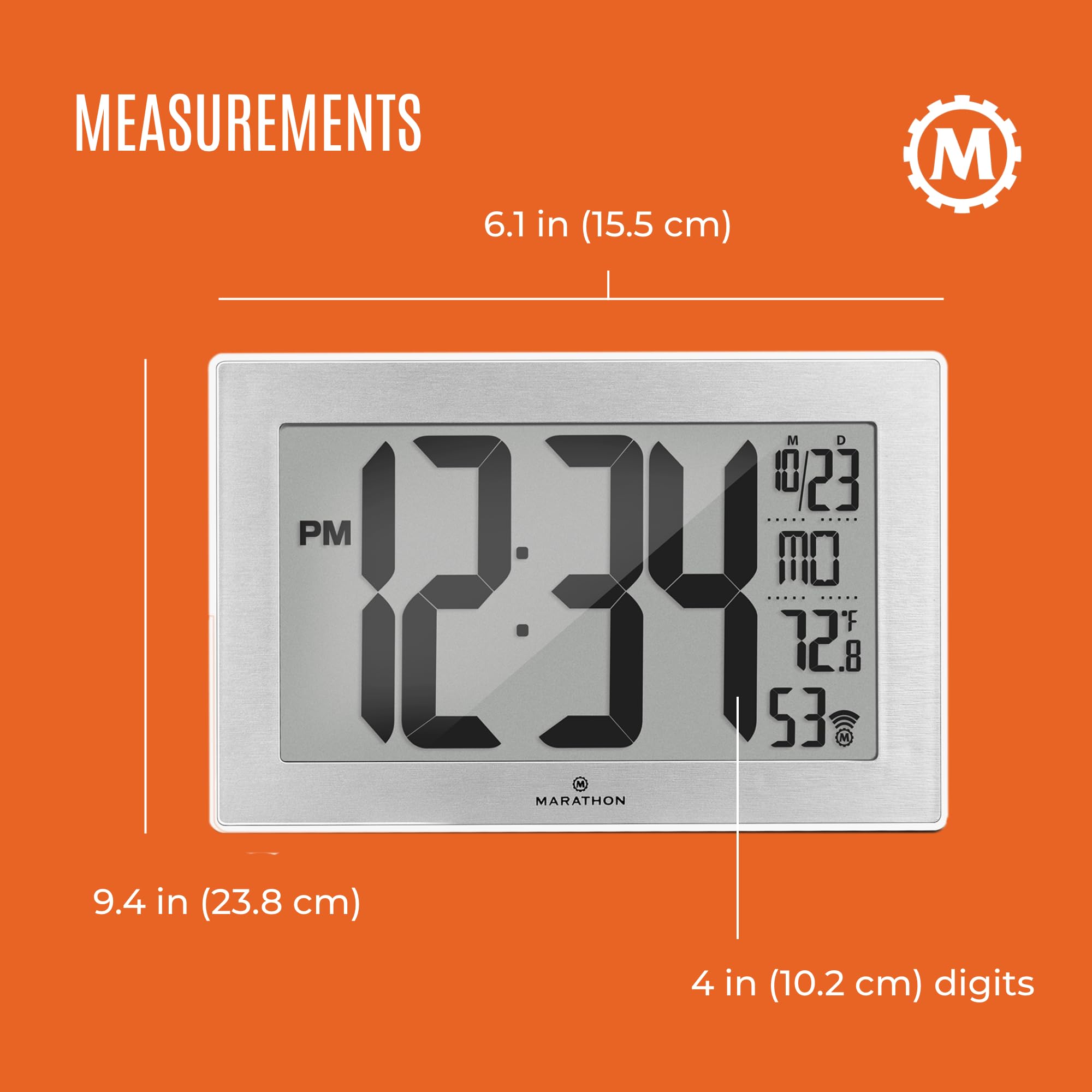 Foto 6 pulgar | Reloj De Pared Marathon Atomic White Con Soporte De 23 Cm Y 8 Zonas Horarias - Venta Internacional.