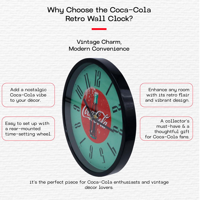 Foto 4 | Reloj De Pared 10'' Coca Cola Botella