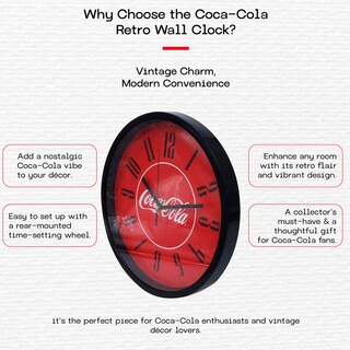 Foto 3 | Reloj De Pared 10'' Coca Cola Rojo