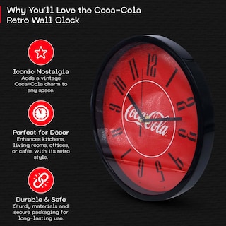 Foto 4 | Reloj De Pared 10'' Coca Cola Rojo