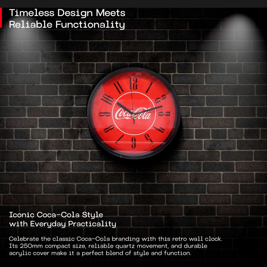 Foto 5 | Reloj De Pared 10'' Coca Cola Rojo