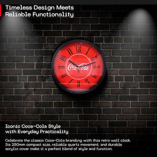 Foto 5 | Reloj De Pared 10'' Coca Cola Rojo
