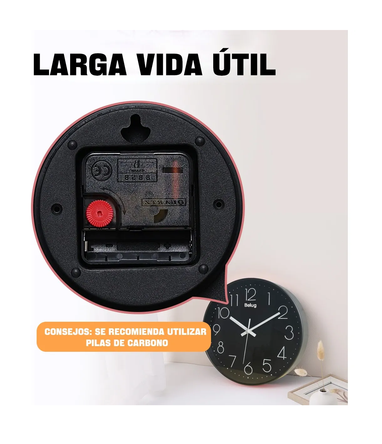 Foto 5 pulgar | Reloj De Pared Digital Decoracion Pared Moderno Cuarzo 30cm Negro