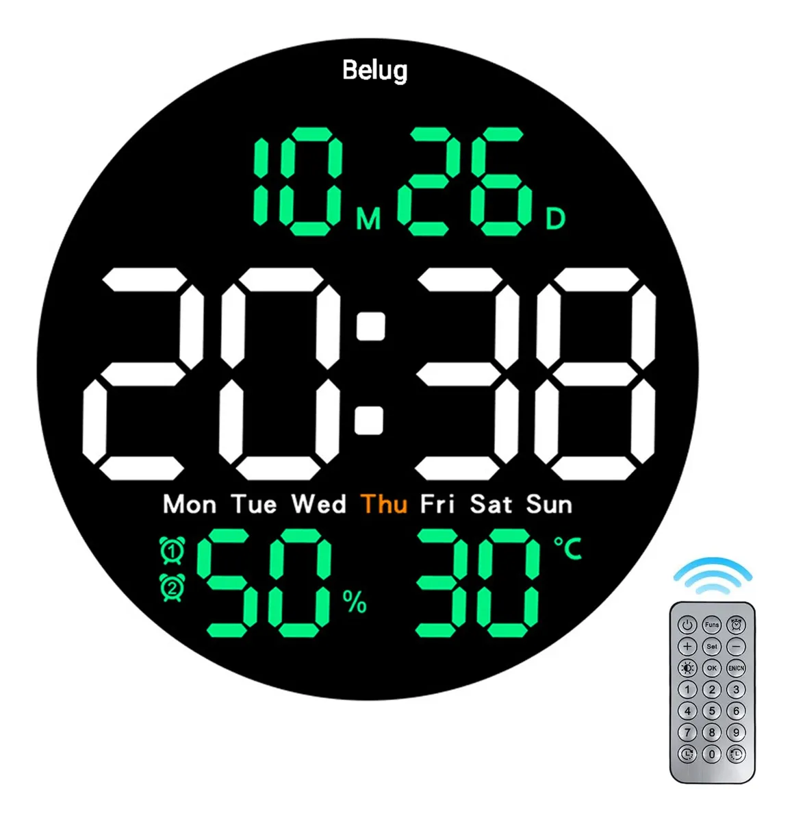 Foto 2 pulgar | Reloj De Pared Digital De 10 Pulgadas Con Termómetro Alarmas