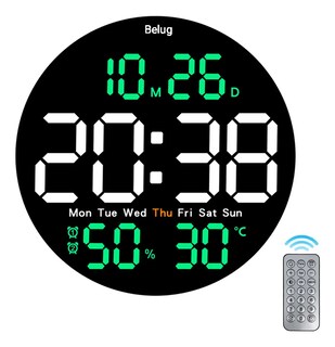 Foto 1 | Reloj De Pared Digital De 10 Pulgadas Con Termómetro Alarmas