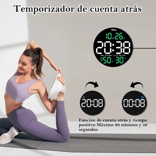 Foto 4 | Reloj De Pared Digital De 10 Pulgadas Con Termómetro Alarmas