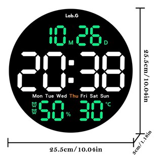 Foto 2 | Reloj De Pared Digital De 10 Pulgadas Con Termómetro Alarmas