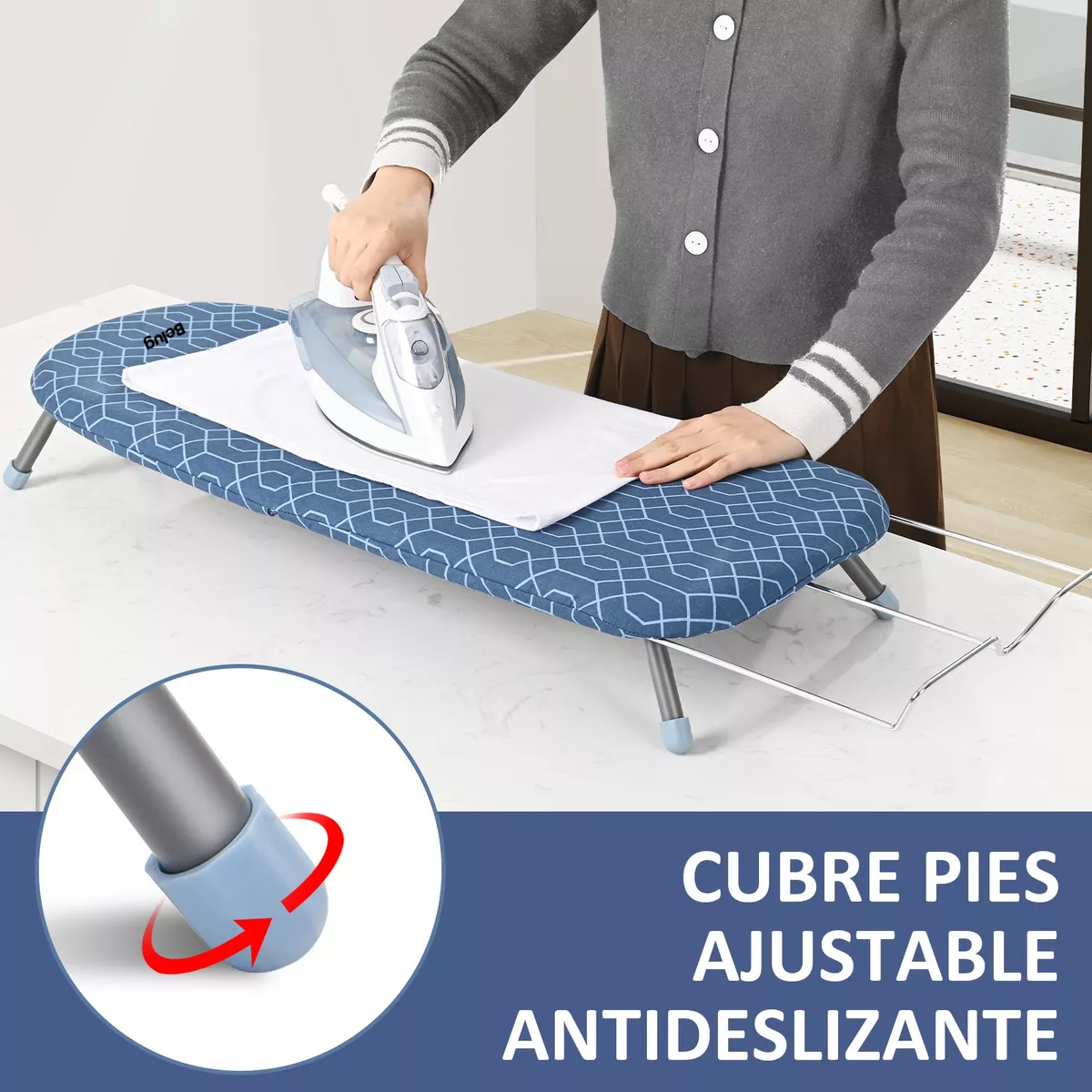 Foto 4 pulgar | Tabla de Planchar Plegable de Sobremesa Belug Azul