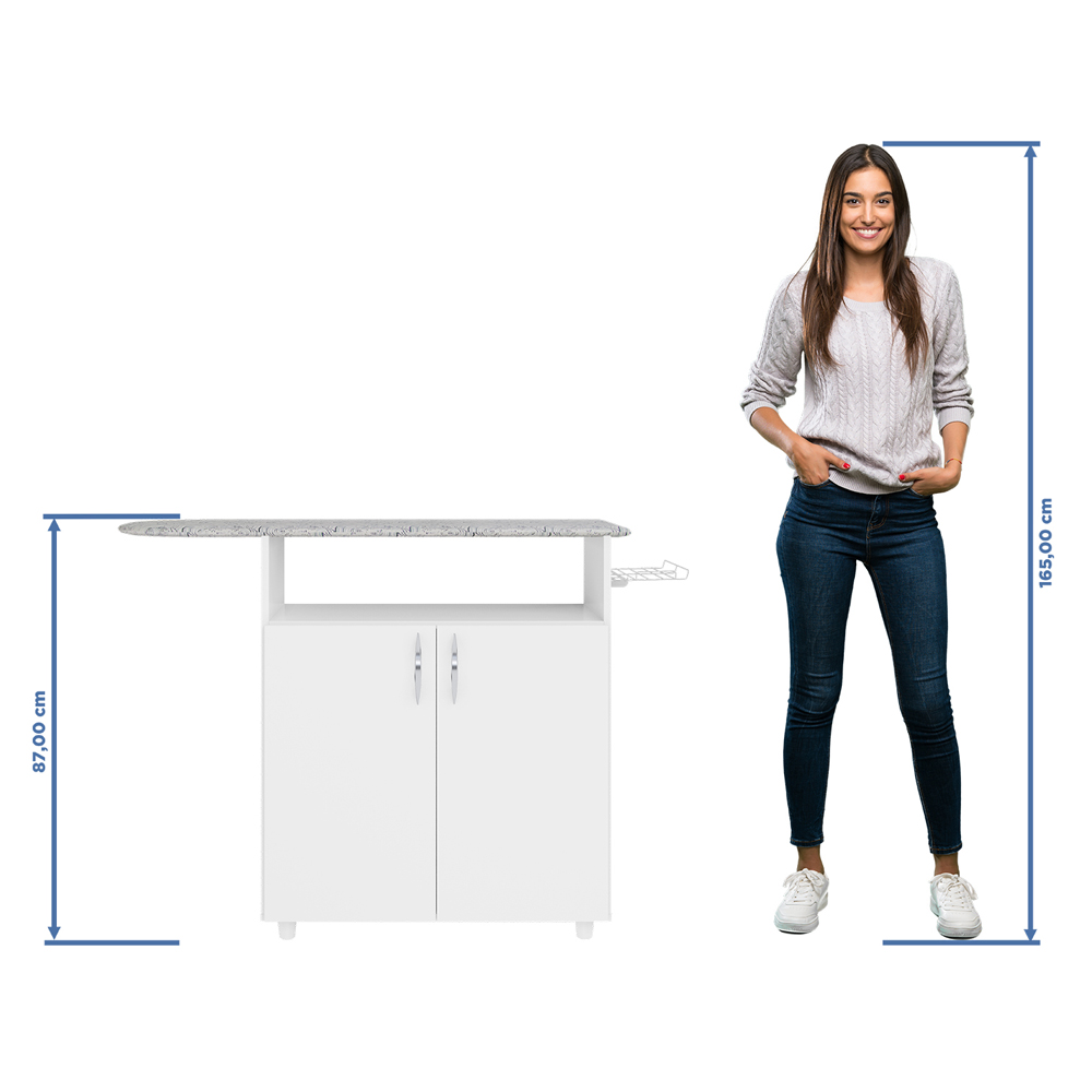 Foto 6 pulgar | Mueble para Planchar DARADY Criativa con 2 Puertas Blanco
