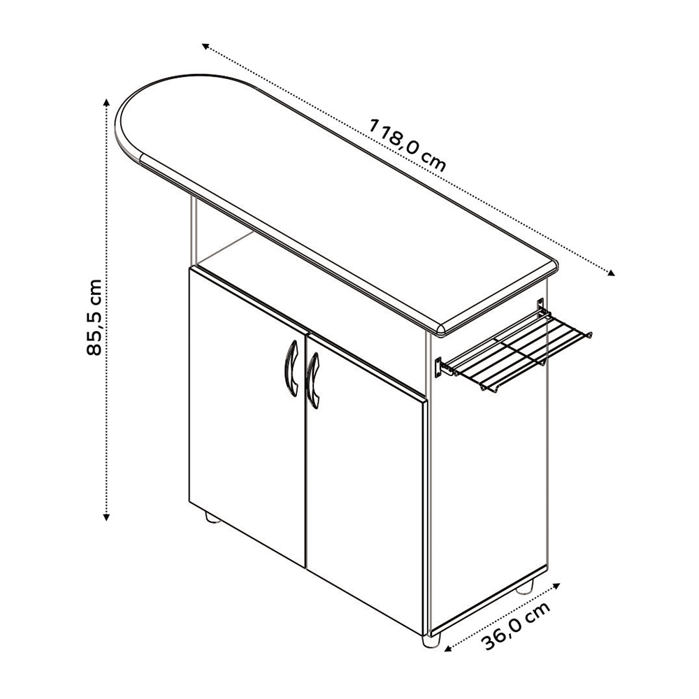 Foto 7 pulgar | Mueble para Planchar DARADY Criativa con 2 Puertas Blanco