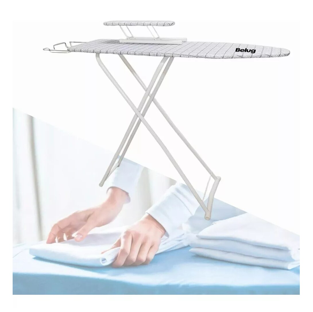 Foto 4 pulgar | Tabla Burro De Planchar Belug Ajustable Con Porta Planchas Pequeños Blanco/gris