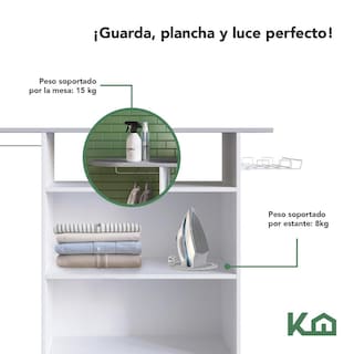 Foto 3 | Mueble Organizador Rack 2 Puertas Planchado Ropa Tabla 86 Cm