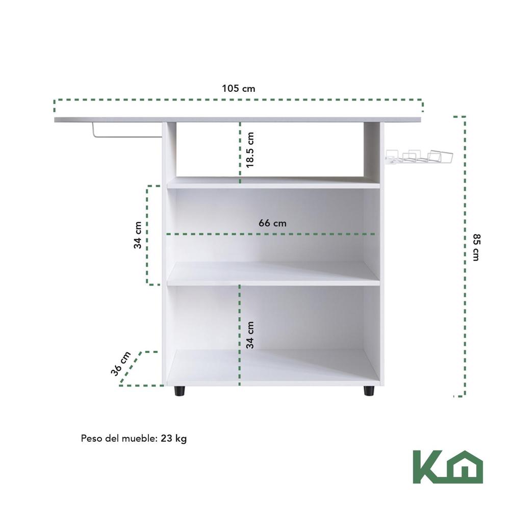 Foto 5 | Mueble Organizador Rack 2 Puertas Planchado Ropa Tabla 86 Cm