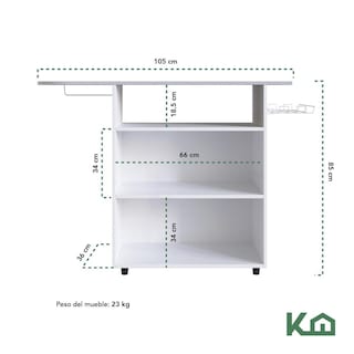 Foto 5 | Mueble Organizador Rack 2 Puertas Planchado Ropa Tabla 86 Cm