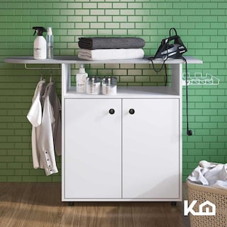 Foto 7 | Mueble Organizador Rack 2 Puertas Planchado Ropa Tabla 86 Cm