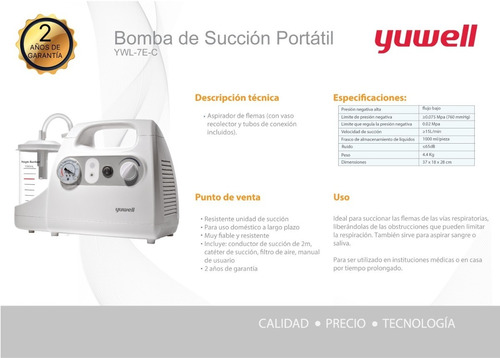 Foto 4 pulgar | Aspirador Bomba De Succión Portátil Flemas 15 Lts/min Yuwell