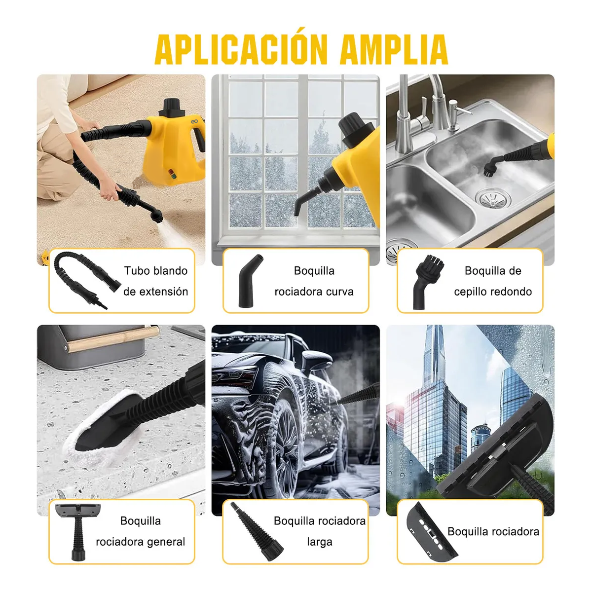 Foto 4 pulgar | Limpiador Pistola A Vapor Portátil De Alta Temperatura Desinfectante Para Hogar Eo Safe Imports Esi-19167 Amarillo