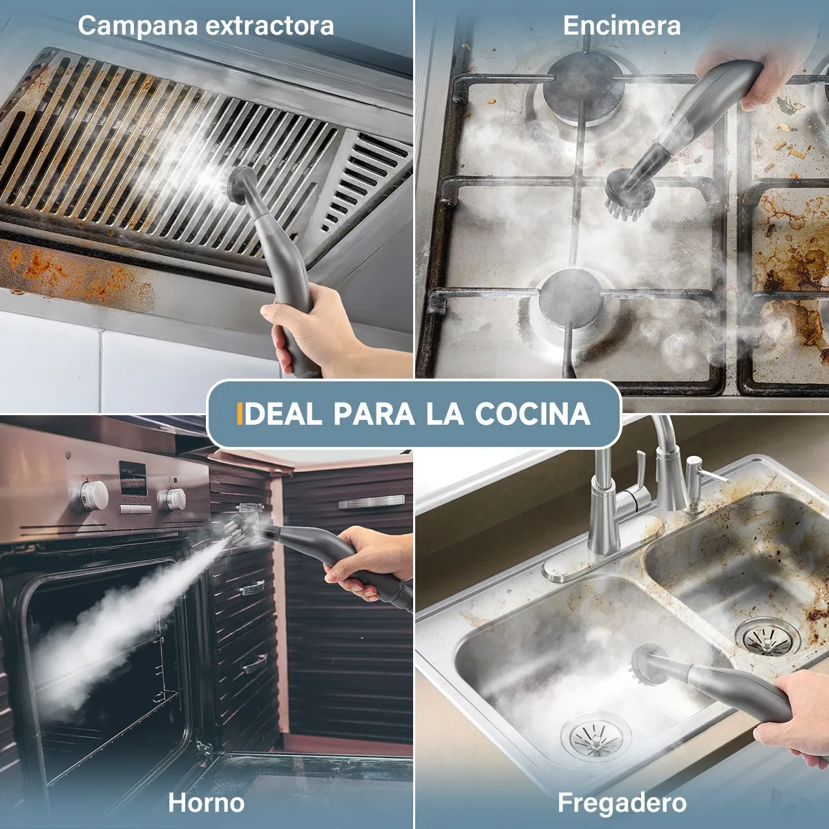 Foto 5 pulgar | Limpiador De Vapor Pistola Para Cocina  Baño  Suelo Y Coche  Eo Safe Imports Esi-20358 Gris
