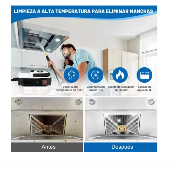 Foto 2 | Limpiadora de Vapor Presurizado Alta Temperatura para Hogar