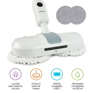 Foto 2 | Trapeador Eléctrico Giratorio 200 RPM Atomizador Luz Led Blanco Redlemon