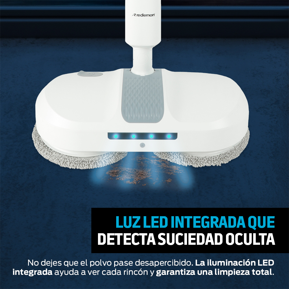 Foto 7 pulgar | Trapeador Eléctrico Giratorio 200 RPM Atomizador Luz Led Blanco Redlemon