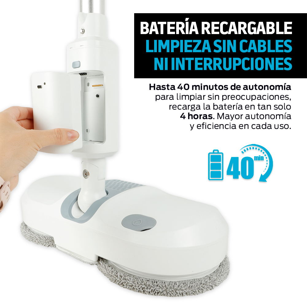 Foto 8 pulgar | Trapeador Eléctrico Giratorio 200 RPM Atomizador Luz Led Blanco Redlemon