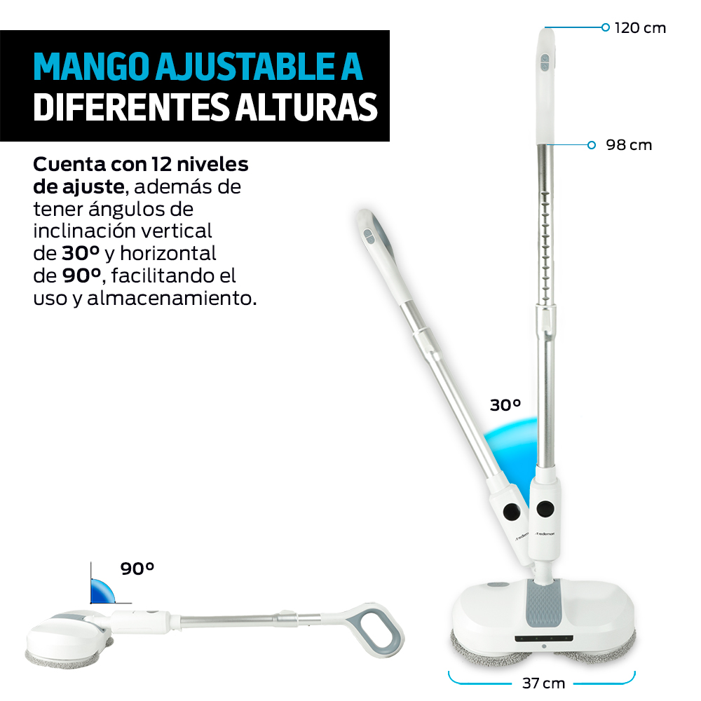 Foto 9 pulgar | Trapeador Eléctrico Giratorio 200 RPM Atomizador Luz Led Blanco Redlemon