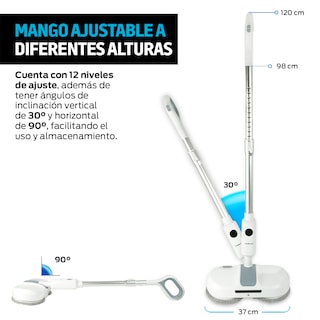 Foto 8 | Trapeador Eléctrico Giratorio 200 RPM Atomizador Luz Led Blanco Redlemon