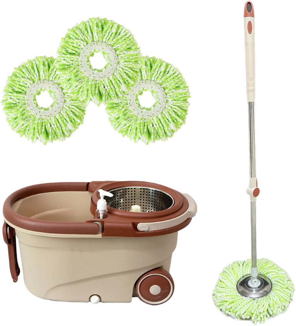 Trapeador con Cubeta Giratoria Mop Microfibra Alta Absorción