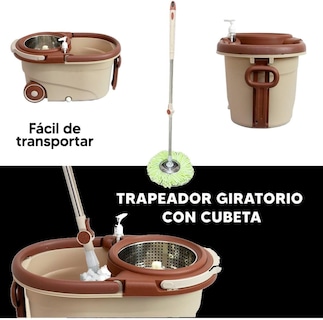 Foto 6 | Trapeador con Cubeta Giratoria Mop Microfibra Alta Absorción