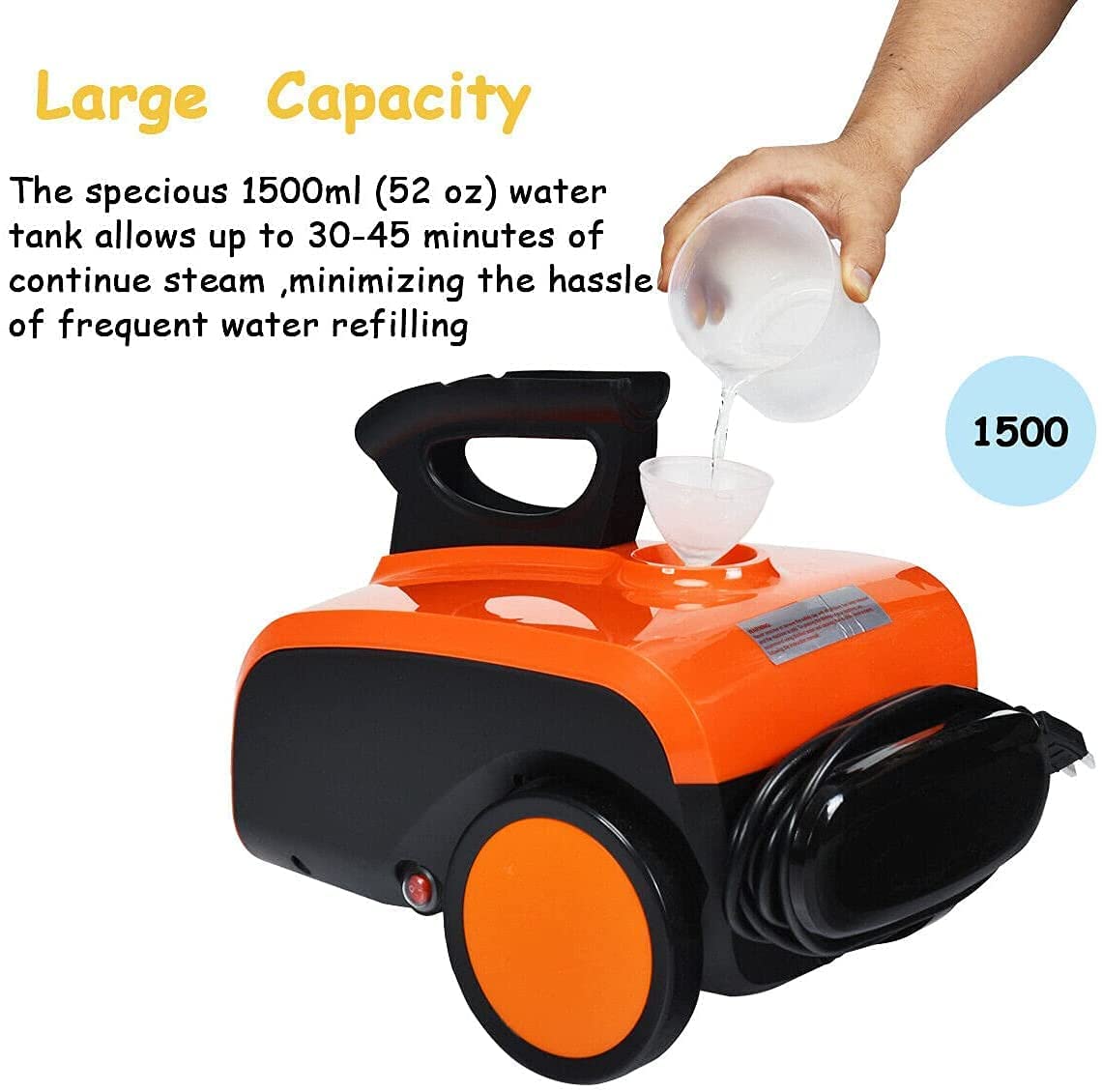 Foto 4 pulgar | Limpiador a Vapor Costway Multiusos 1.5l 1500w Naranja - Venta Internacional