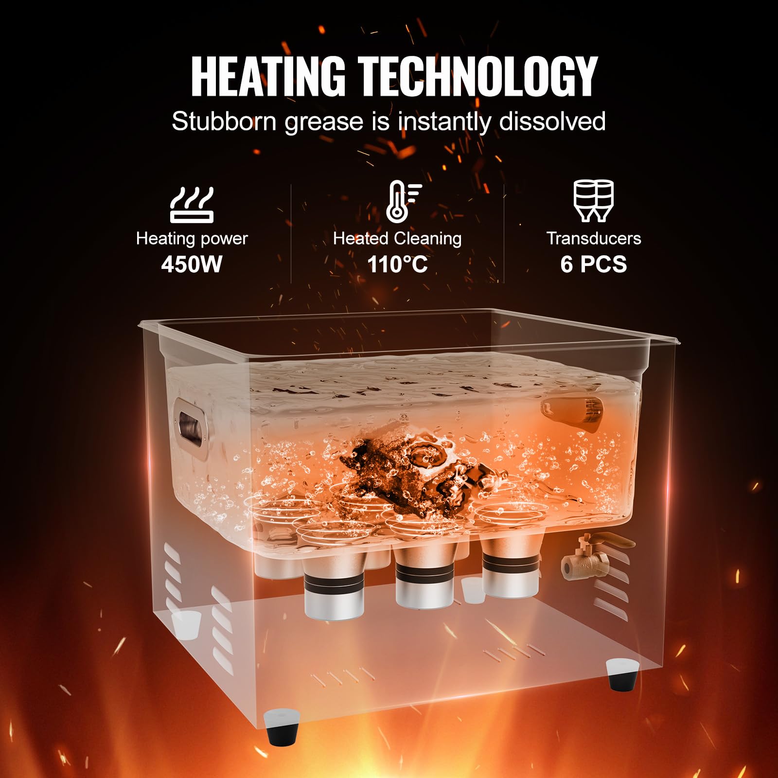 Foto 4 pulgar | Limpiador Sónico Vevor De 15 Litros Con Calentador, Temporizador Y Cesta De 360 W - Venta Internacional.