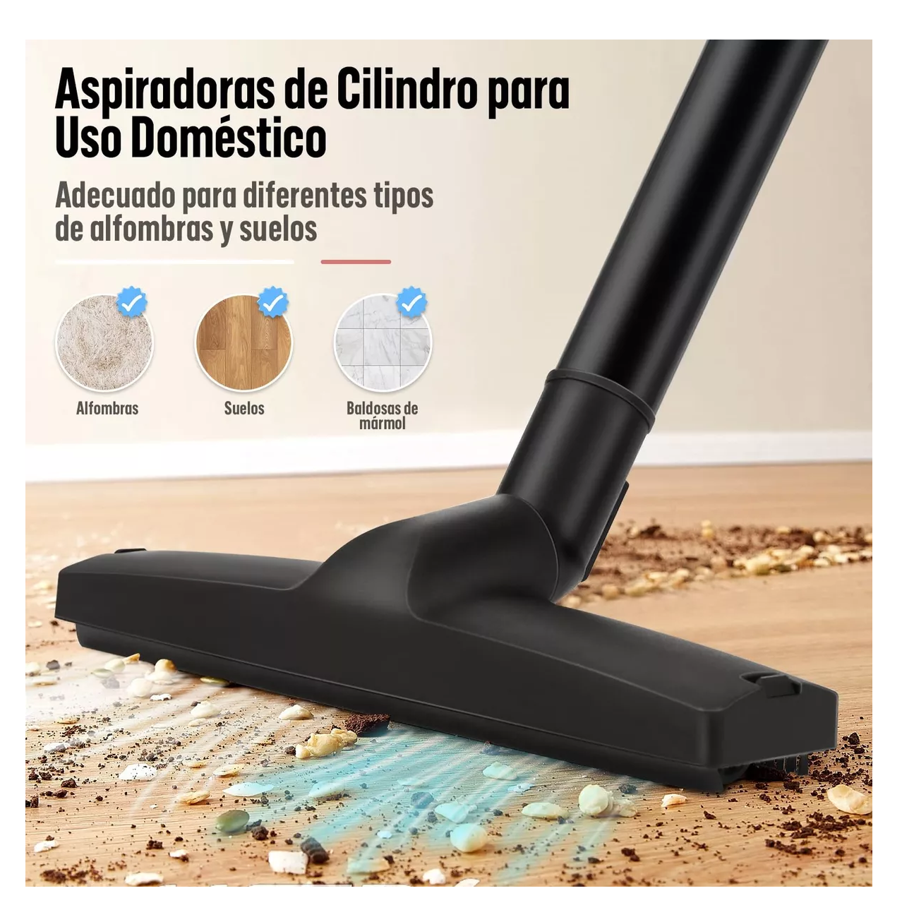 Foto 4 pulgar | Aspiradora Potente De Cilindro Para Casa 17 Kpa Negro/rojo