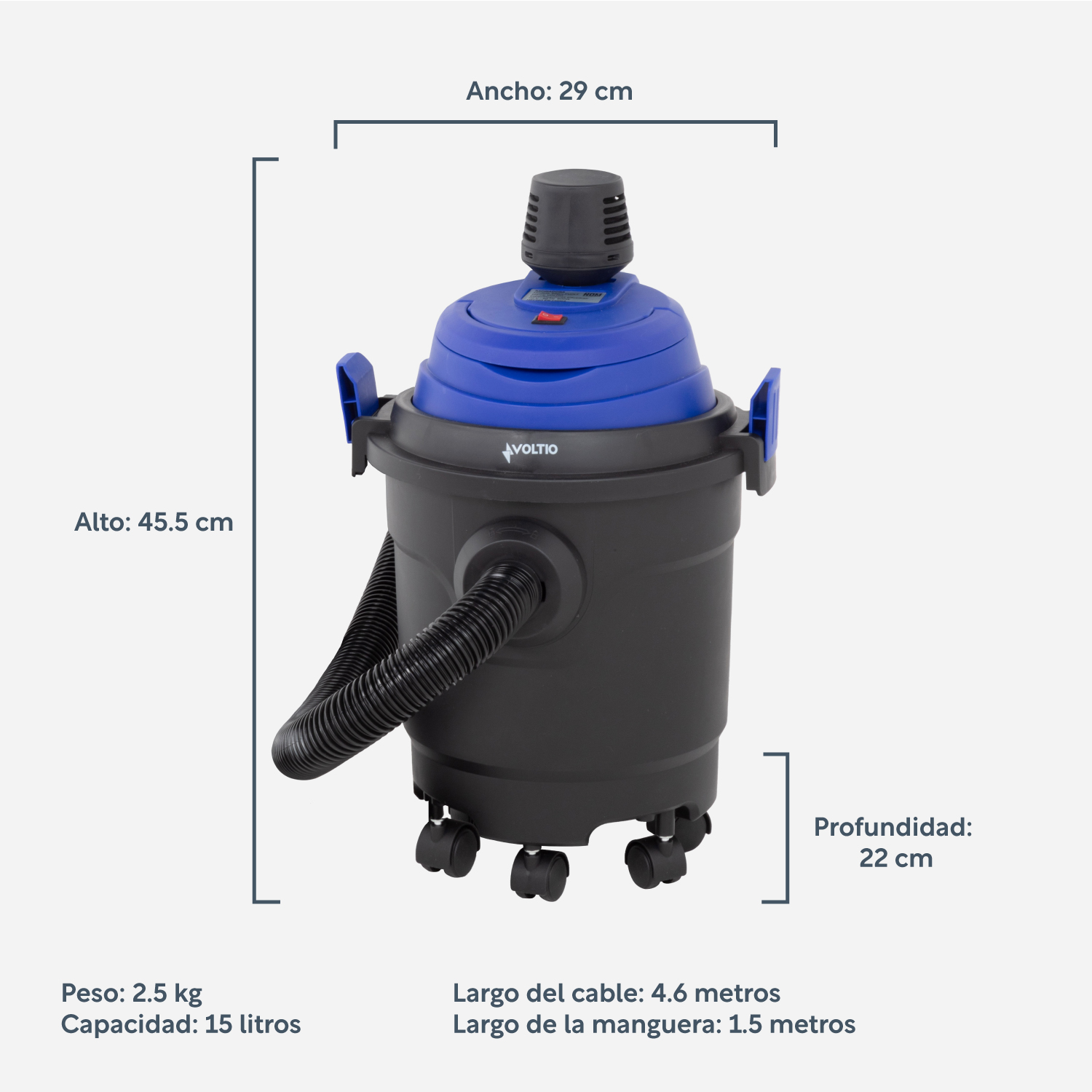 Foto 5 pulgar | Aspiradora Seco 3.9 Galones Voltio de Tacho 600w 110v Negro