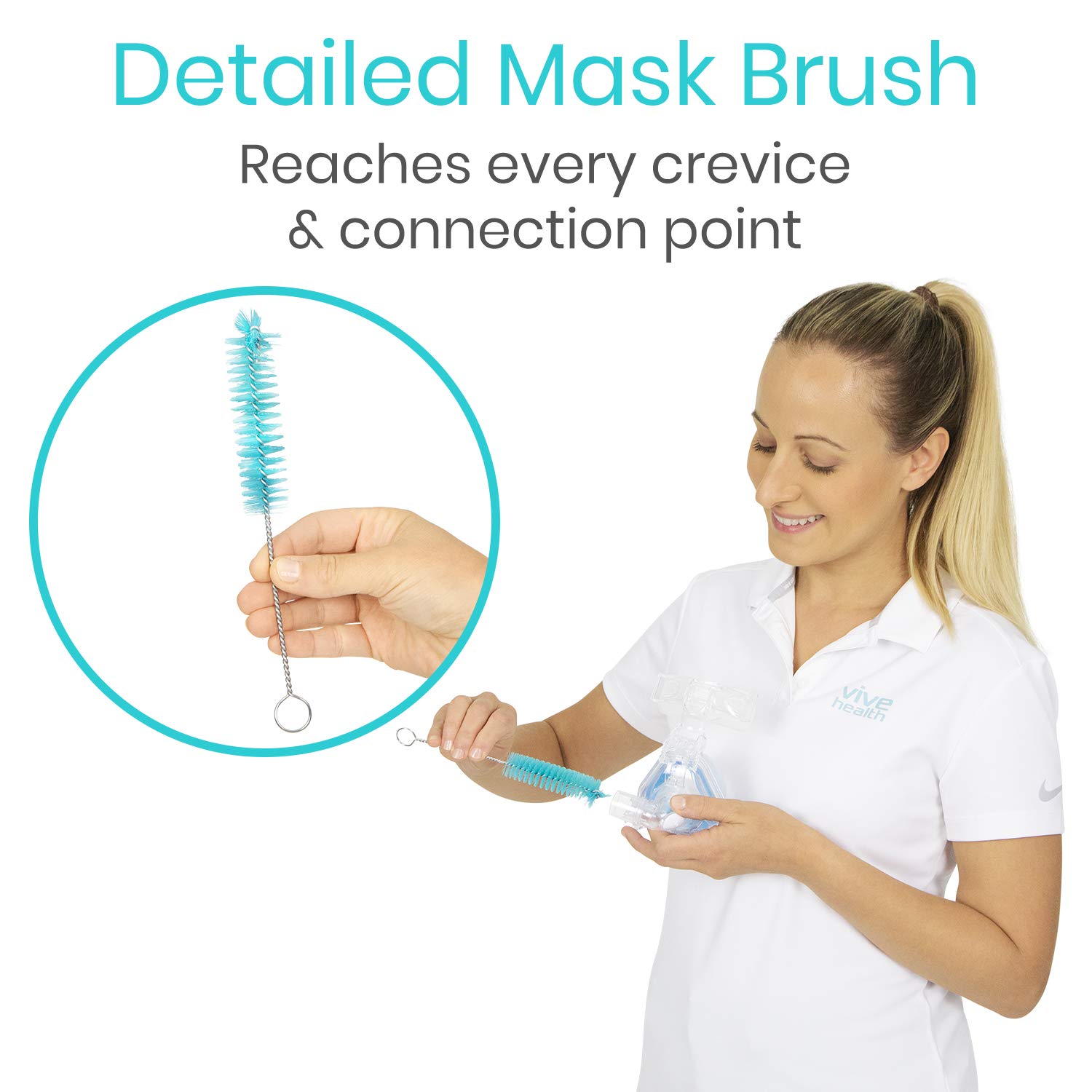 Foto 5 | Cepillo De Limpieza De Tubos Cpap Vive Stainless Steel Cleaner - Venta Internacional.