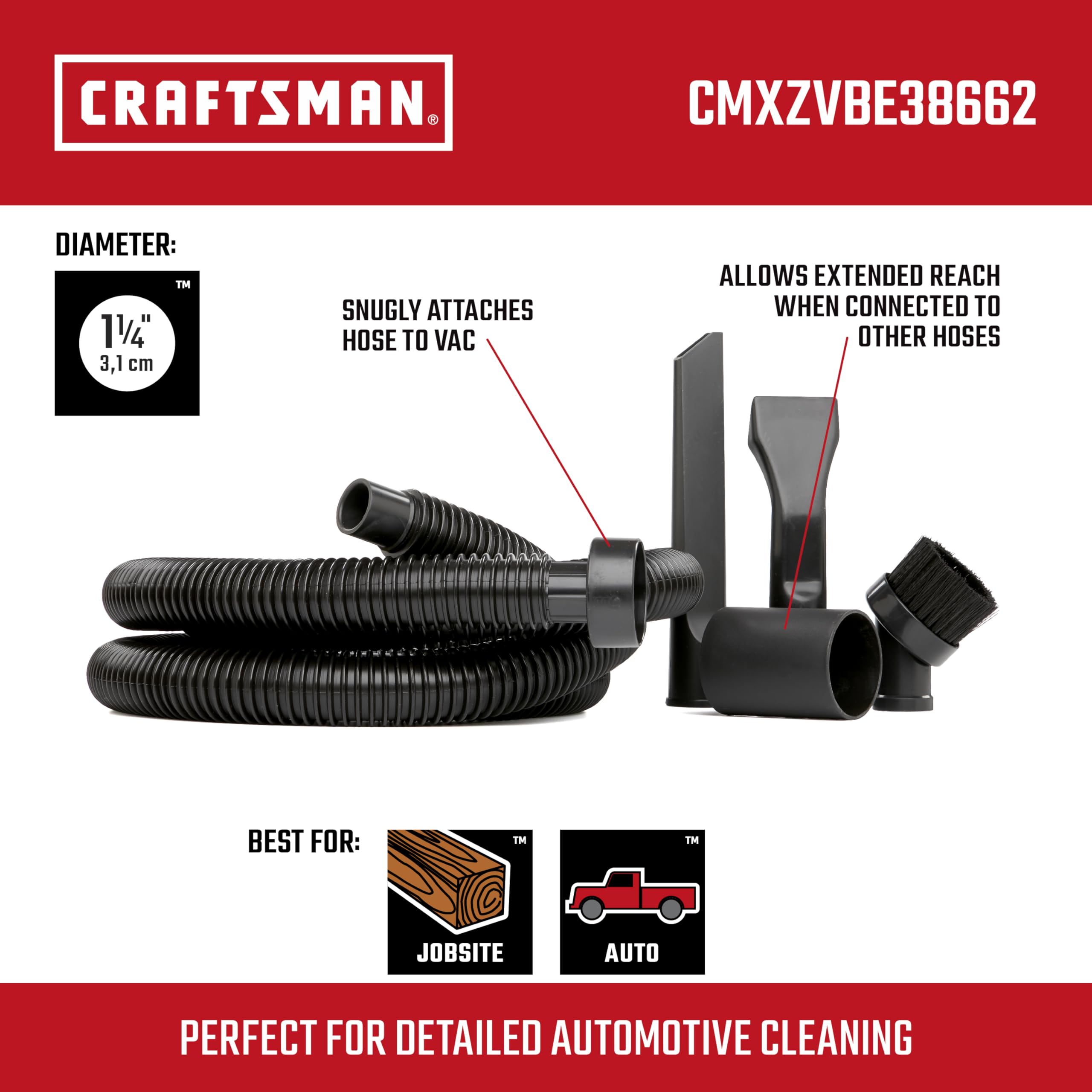 Foto 3 pulgar | Kit De Accesorios Para Aspiradora En Seco Y Húmedo Para Limpieza De Automóviles Craftsman Cmxzvbe38662 - Venta In