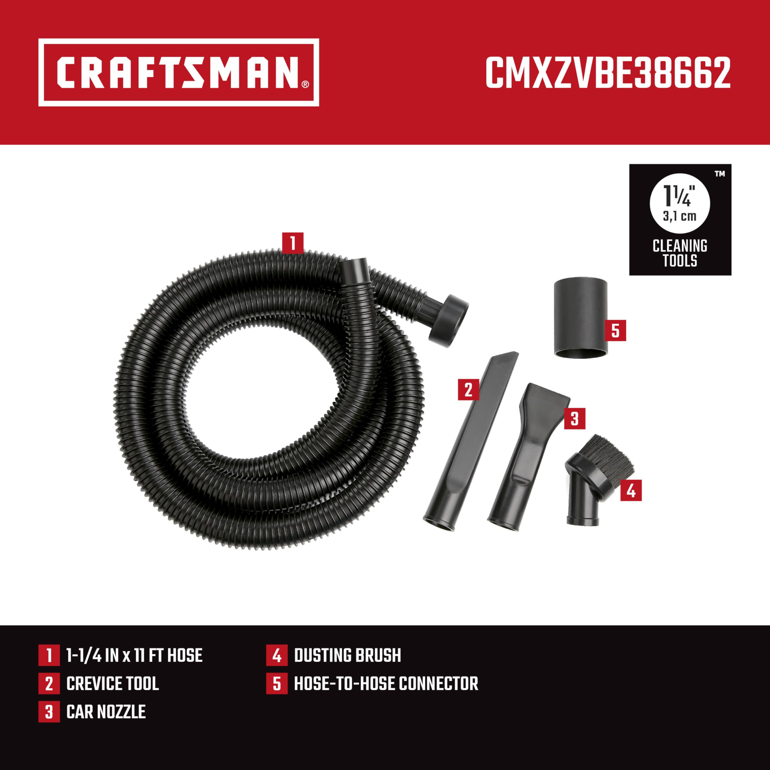 Foto 4 pulgar | Kit De Accesorios Para Aspiradora En Seco Y Húmedo Para Limpieza De Automóviles Craftsman Cmxzvbe38662 - Venta In