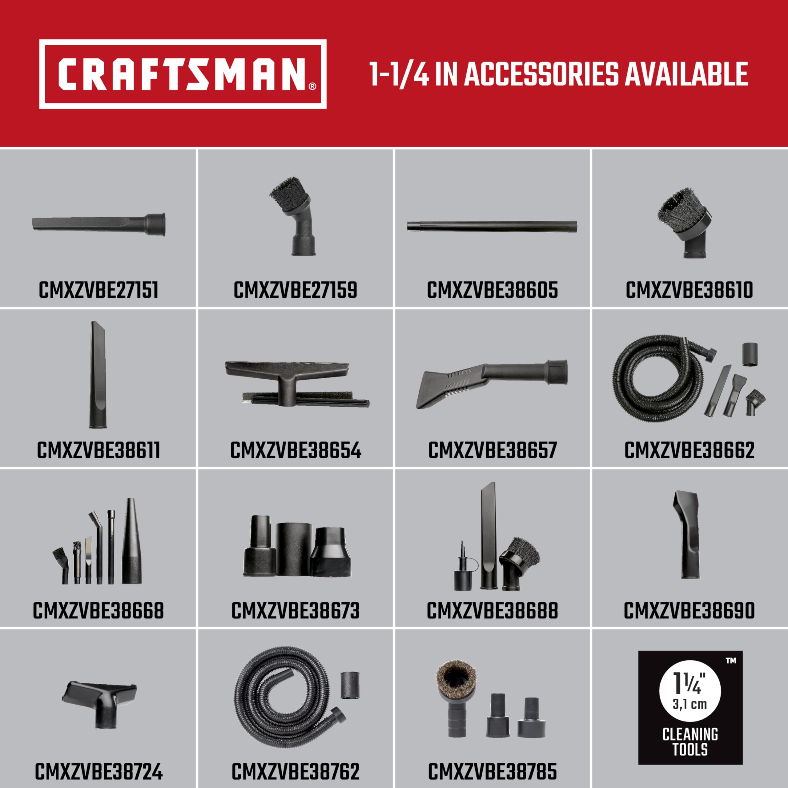 Foto 6 pulgar | Kit De Accesorios Para Aspiradora En Seco Y Húmedo Para Limpieza De Automóviles Craftsman Cmxzvbe38662 - Venta In