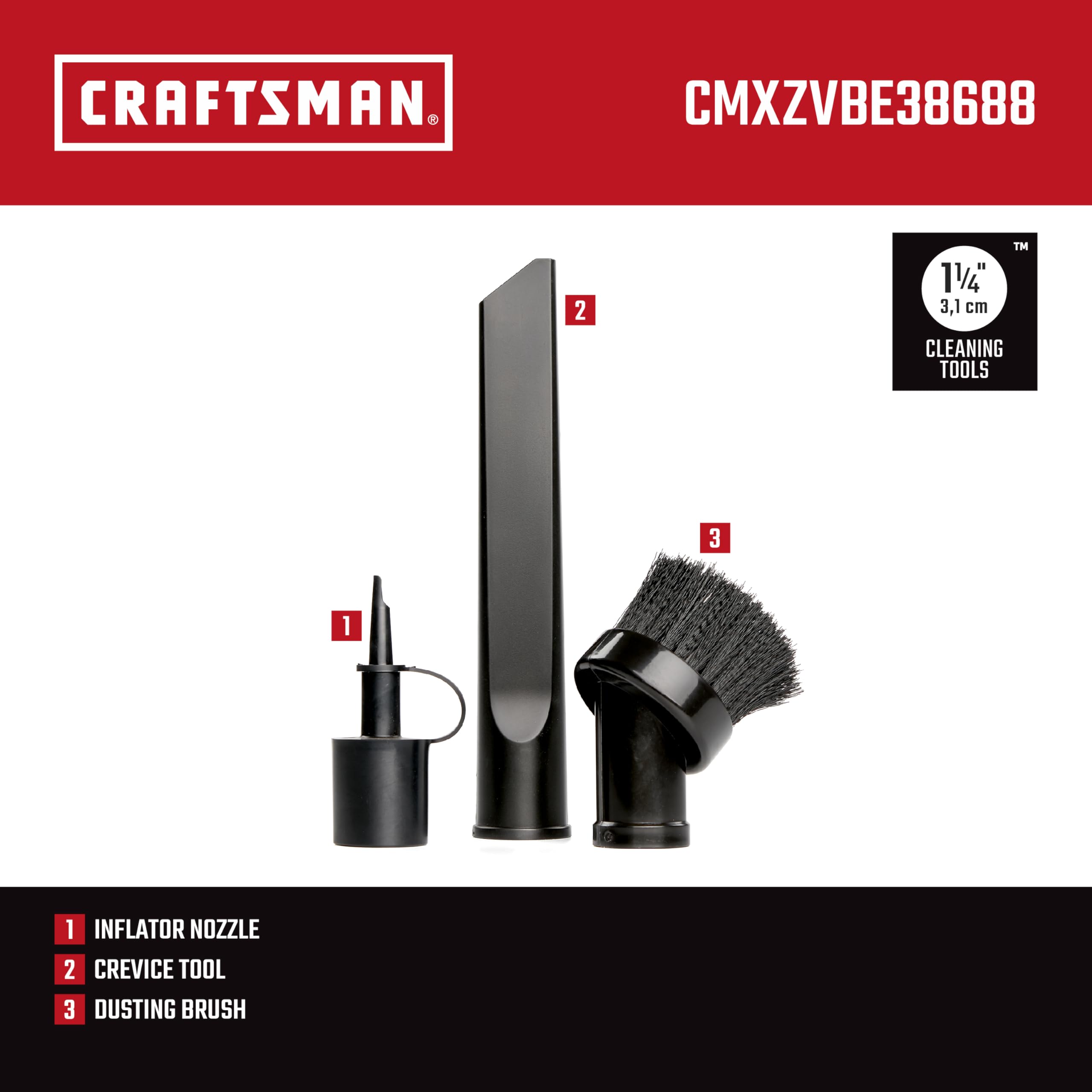 Foto 3 | Kit de Accesorios para Aspiradora en Seco y Húmedo Craftsman CMXZVBE38688 1,25 cm - Venta Internacional