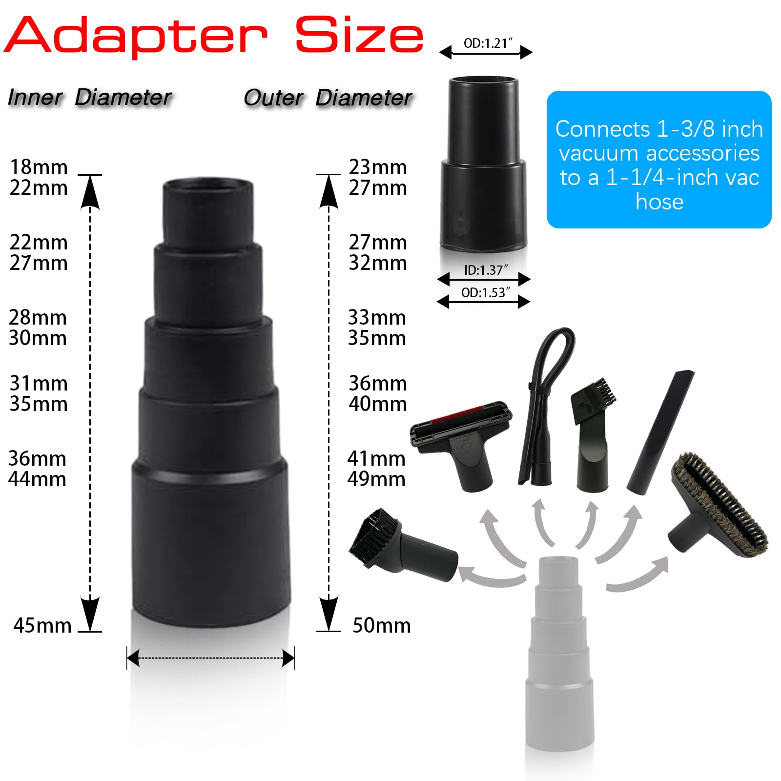 Foto 4 pulgar | Vacuum Accessories Pretec Wet Dry Shop Vac Set De 9 Cepillos - Venta Internacional.